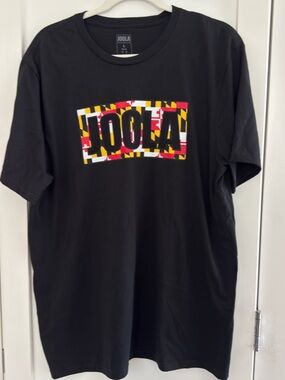 JOOLA UNISEX Black Graphic Tee with Maryland Flag Accent